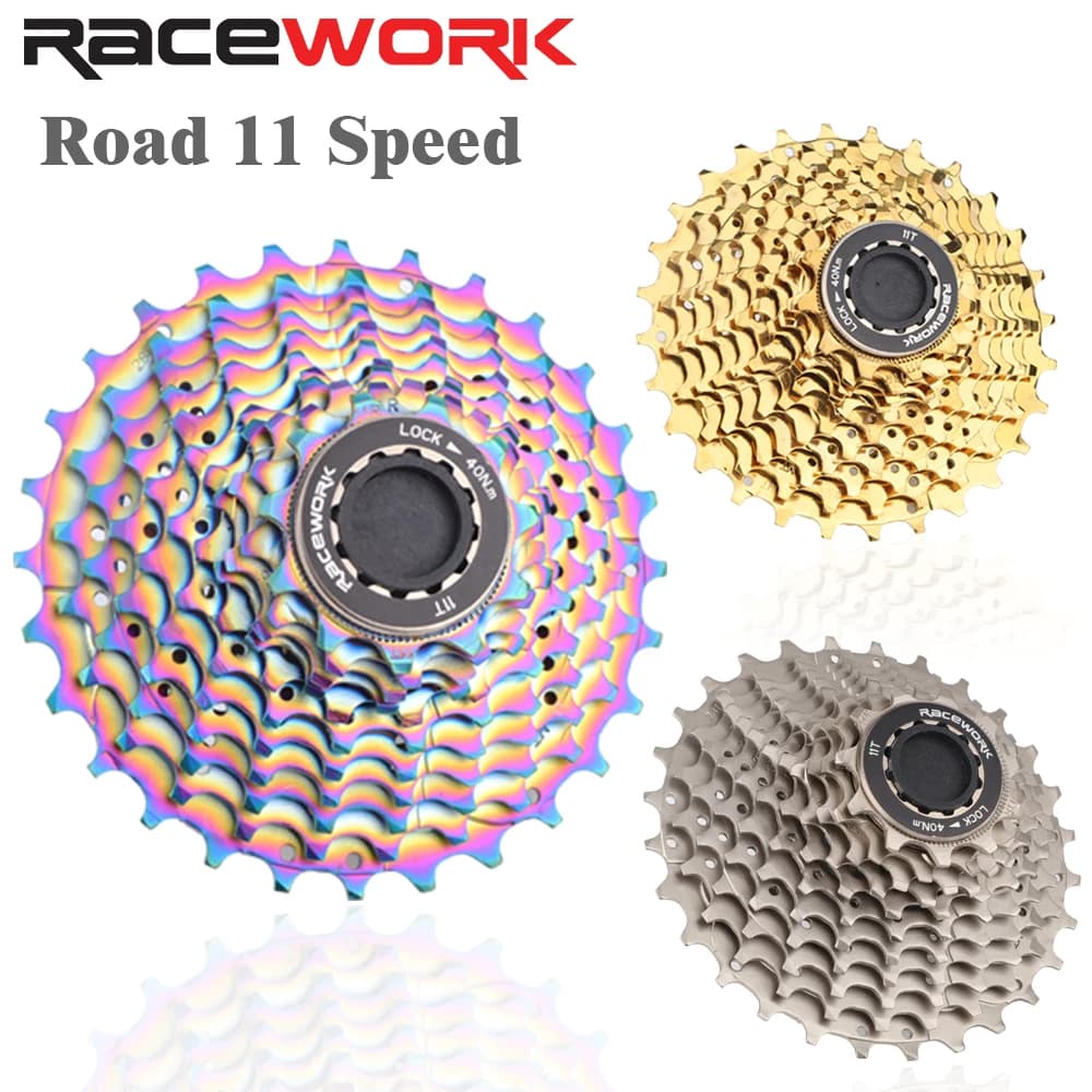 RACEWORK vélo de route 11 vitesses Cassette 28/32/34T vélo 12S roue libre or argent arc-en-ciel vola