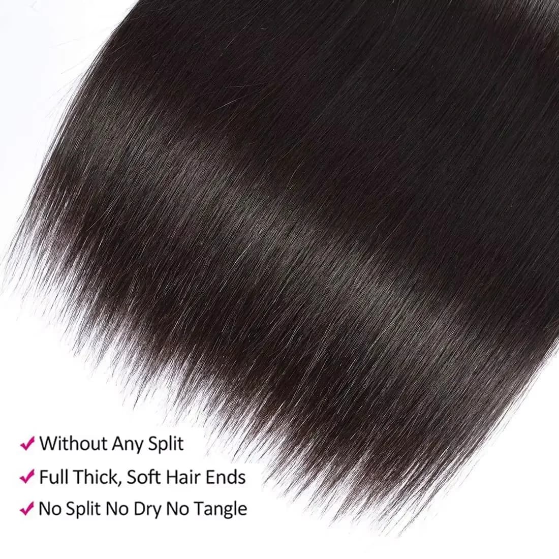 Extensions de cheveux brésiliens vierges Remy à double trame, lisses comme des baguettes, 26, 36, 40