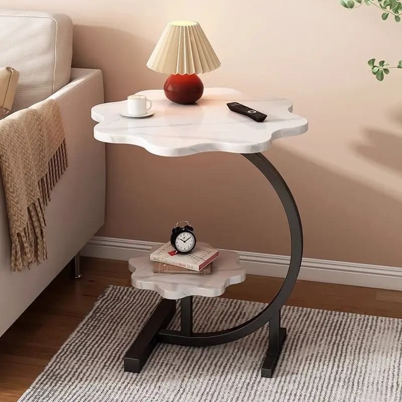 Table en frêne de style nordique, table d'appoint de canapé de salon, table basse simple, étagère de