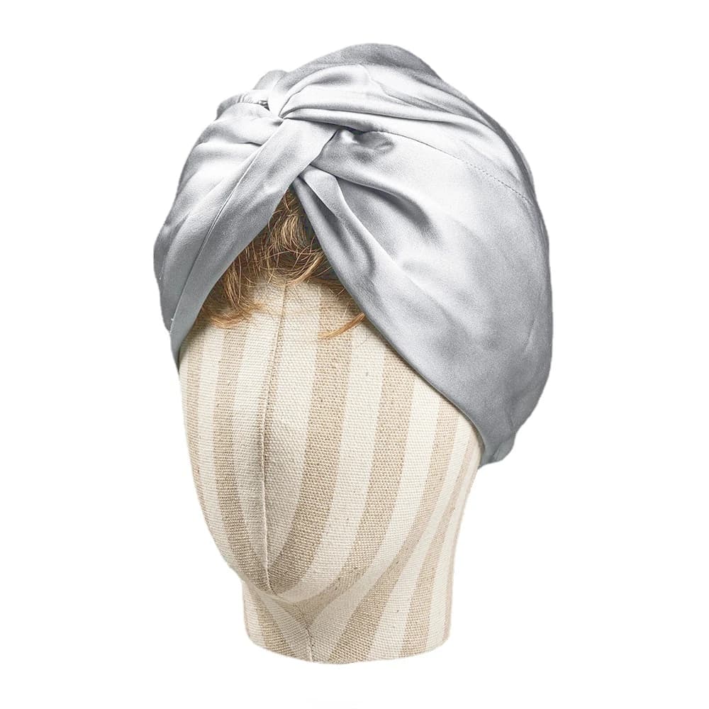 Bonnets Turban en soie de mûrier pour femmes, bonnet de nuit torsadé 19 Momme, bonnet enveloppant de
