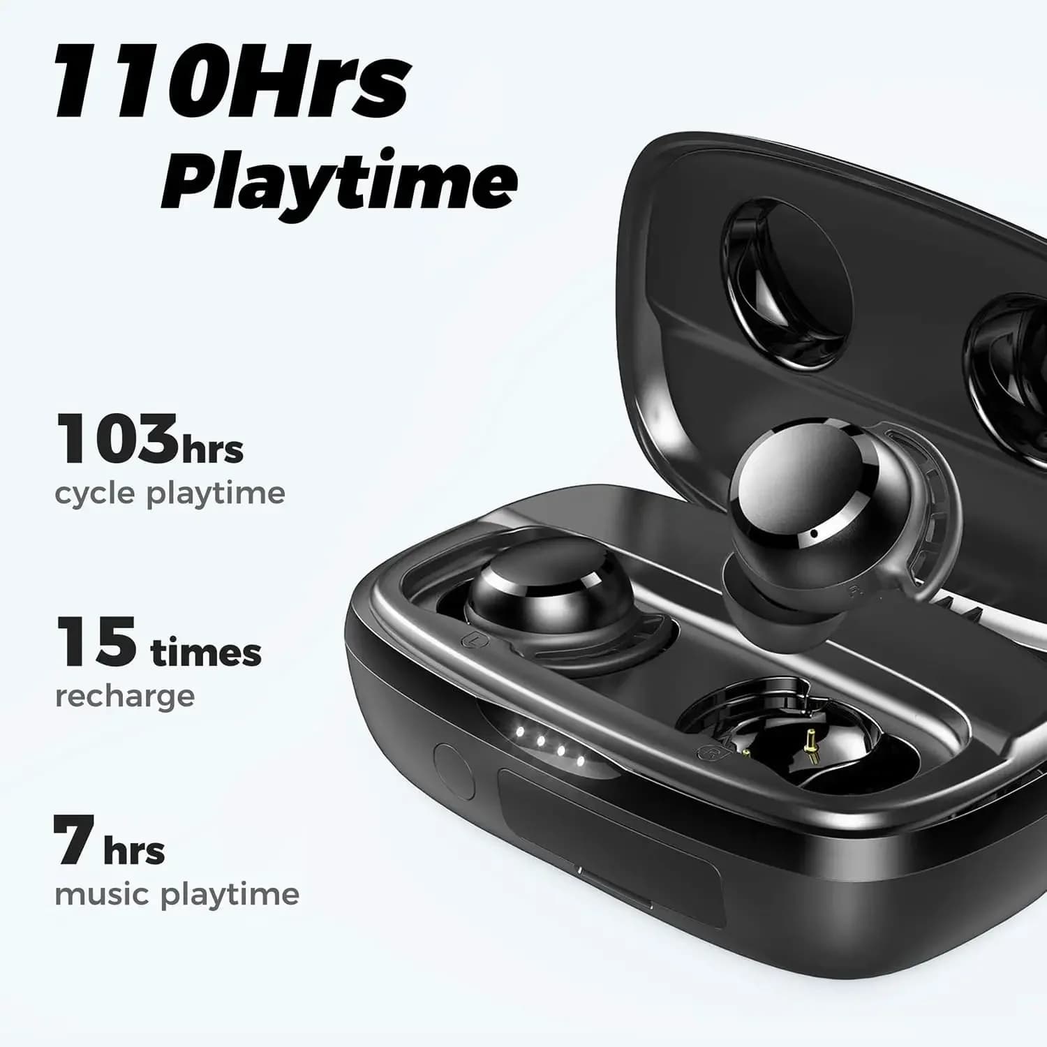 Écouteurs sans fil Bluetooth Tribit FlyBuds 3, 110 heures d'autonomie, étanchéité IPX8, BT 5.3, cont