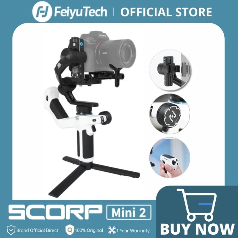 FeiyuModule SCORP Mini 2 pour caméra sans miroir, stabilisateur 3 axes pour Sony/GoPro/iPhone, suivi