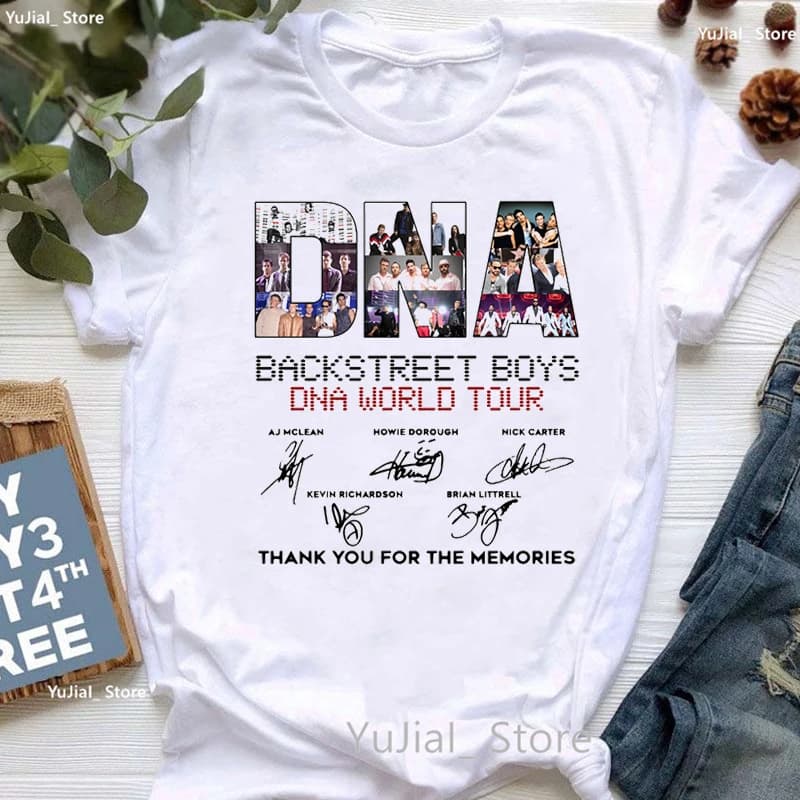 Vintage gris T-Shirt femmes vêtements Backstreet garçons monde graphique imprimé T-Shirt Femme Hip H