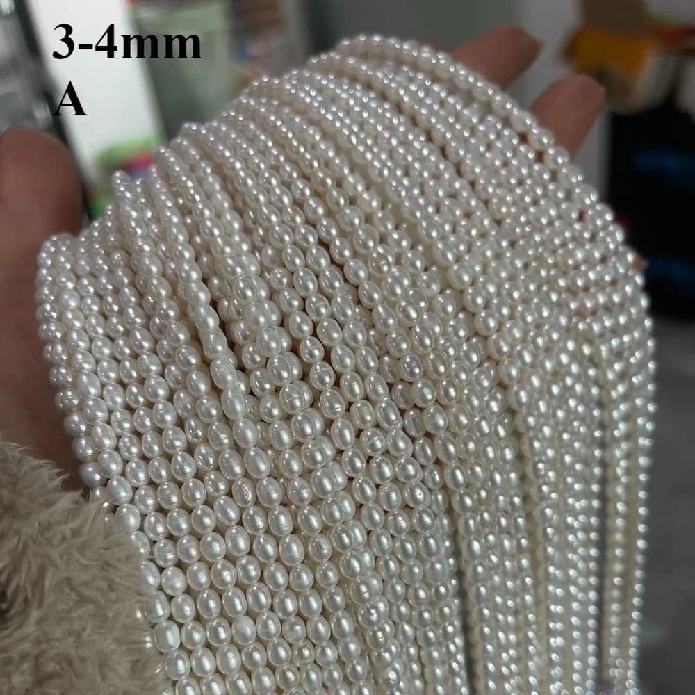 Perles d'eau douce naturelles presque rondes de haute qualité AAA, fournitures pour la fabrication d