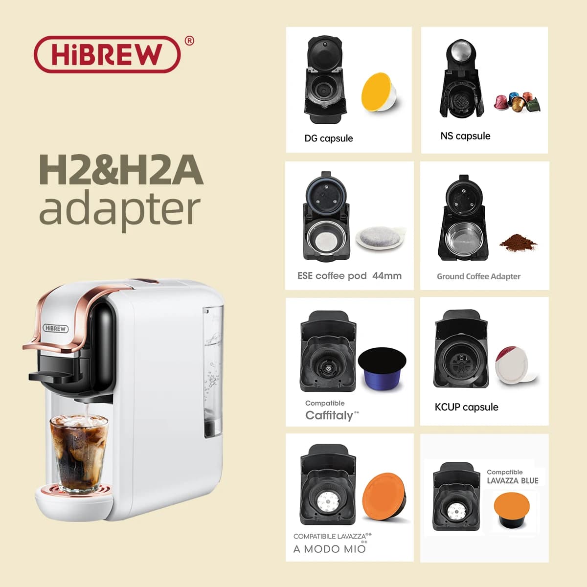 Hiinvasif W HPipeline & H2B-Adaptateur de capsules de machine à café, pièces de système pour A.net, 