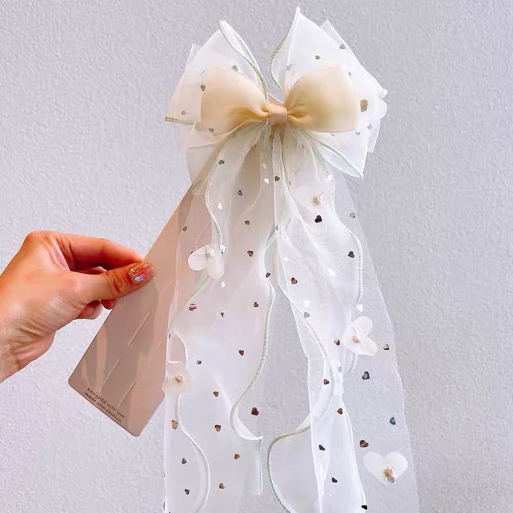 Accessoire pour cheveux avec nœud en maille, pince à cheveux princesse douce pour enfants, pince sup