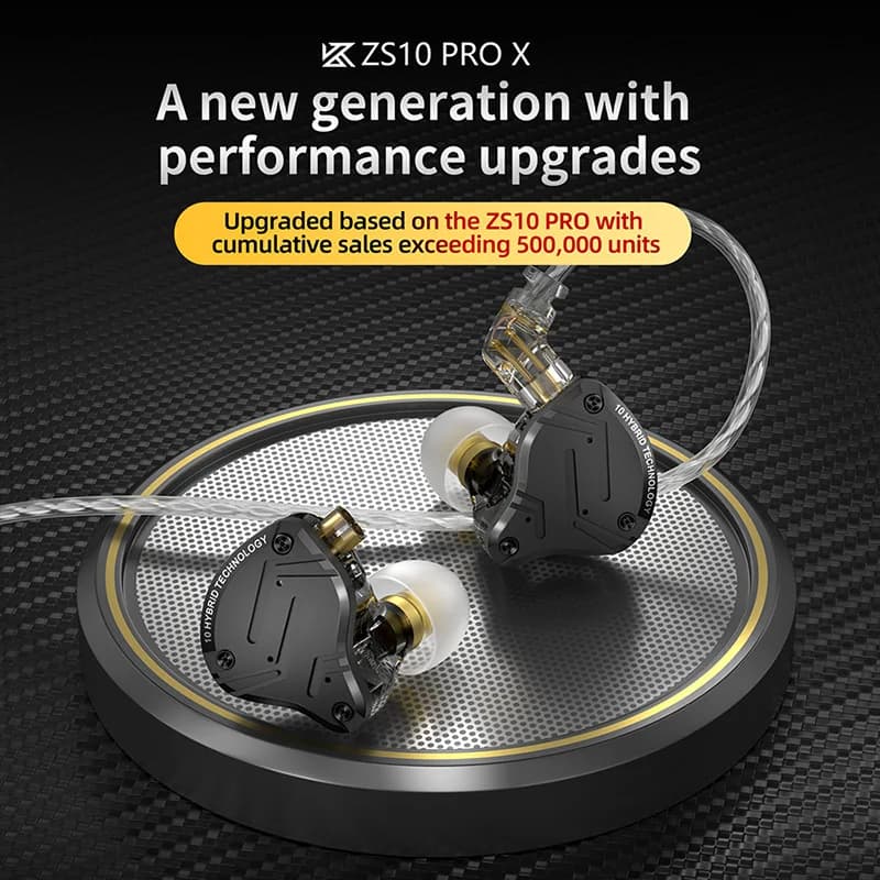 KZ ZS10 PRO X HIFI basse métal hybride dans l'oreille écouteur Sport suppression de bruit casque éco