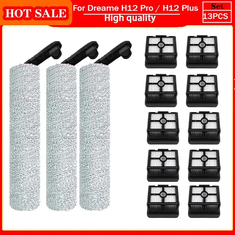 Dreame H12 Pro / H12 Plus/H13 pro plus Mix/M13 BETA brosse souple pièces de rechange rouleau sec hum