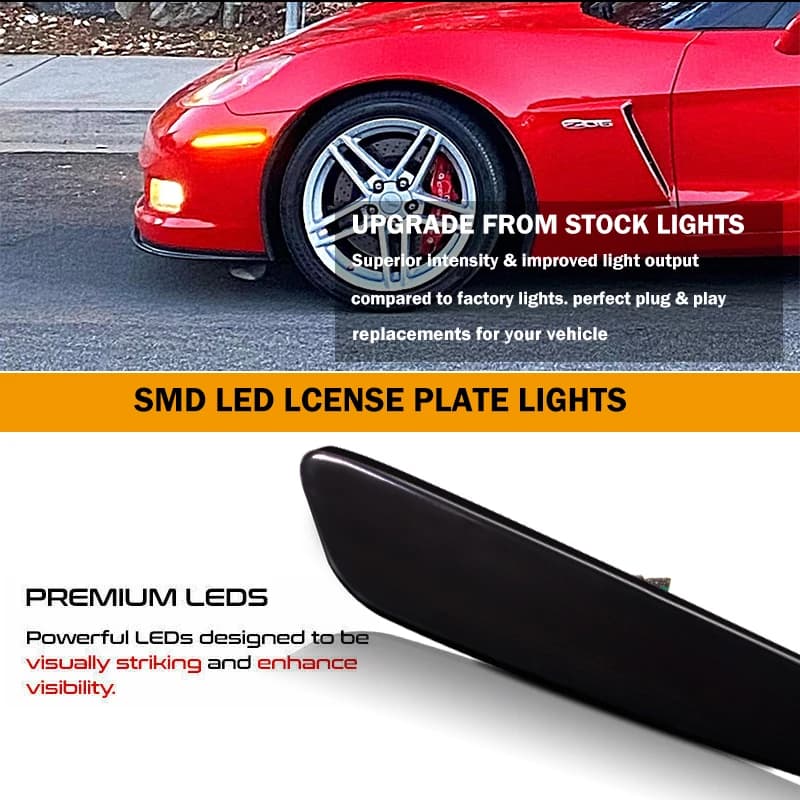 Pour Chevrolet Chevy Corvette C6 2005-2013 feu de position latéral LED complet avant arrière ambre r