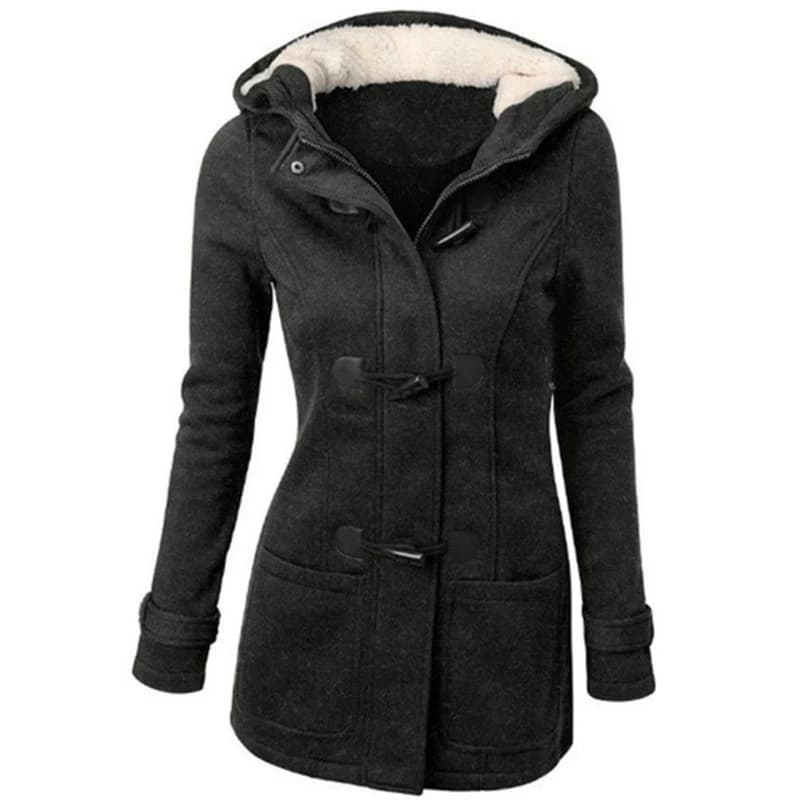 Cardigans à capuche pour femmes, vestes à boutons en corne, manteau polaire, vêtements d'extérieur, 
