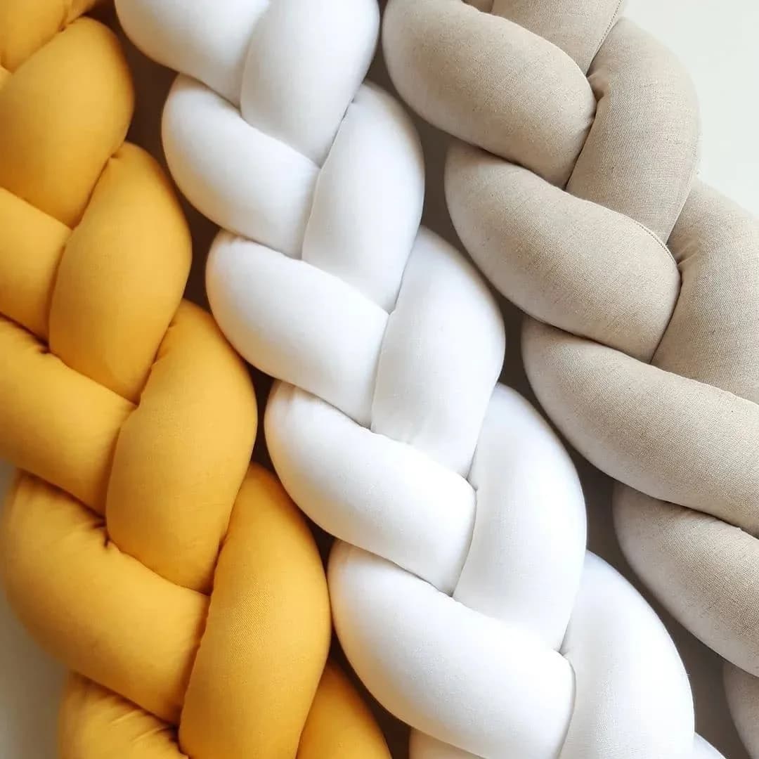Protecteur de berceau pour bébé, coussin à nœud tressé pour nourrissons et enfants, 3 actions, pare-