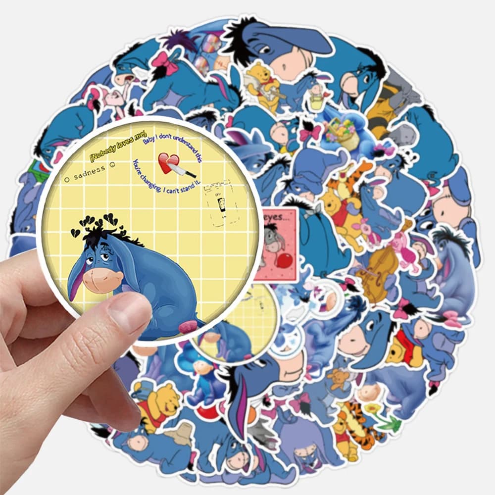 10/30/50 PIÈCES Disney Kawaii Pooh Bear Calme Vieux Gris Bourriquet Dessin Animé Autocollants BRICOL
