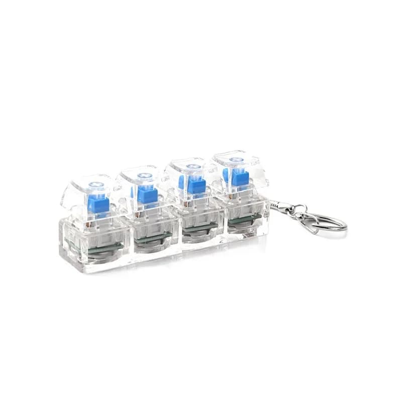 Clavier à 4 boutons pour doigts, porte-clés, clavier RGB, jouet anti-stress avec lumières pour soula