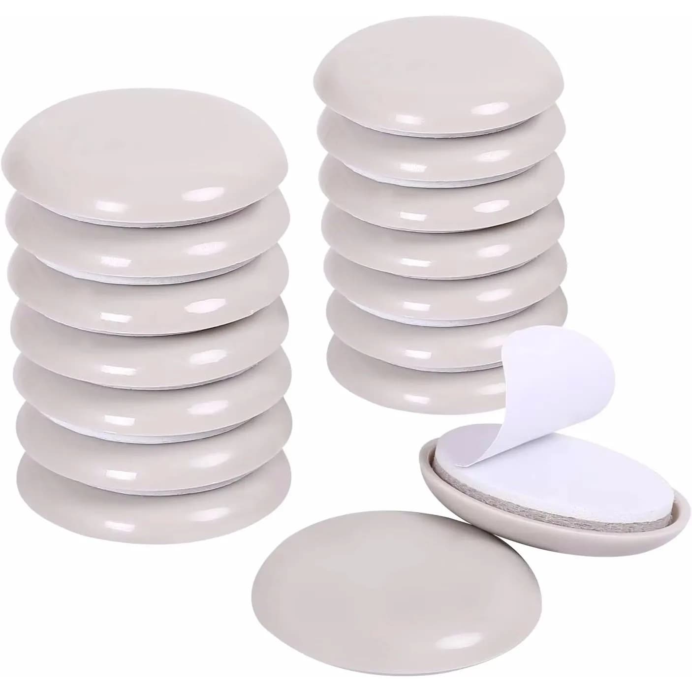 Glissières de meubles rondes auto-adhésives, 24 pièces, curseurs mobiles, chaise de sol, tapis de ca