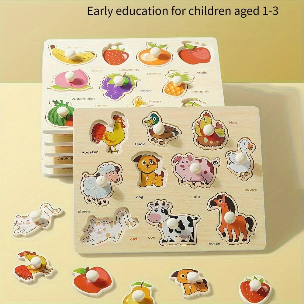 Planche de puzzle pour débutant, géométrie d'éducation précoce Montessori, développement de puzzle à