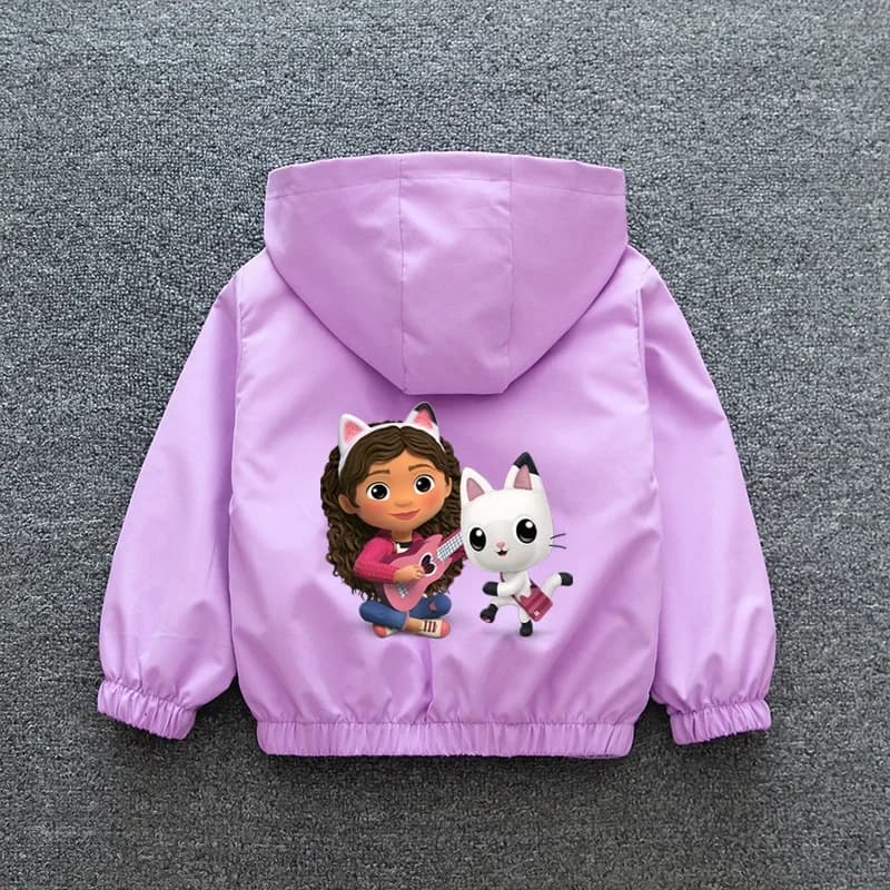 Veste à capuche Gabby's Dollhouse pour filles, collection Printemps 2026, manteau décontracté à ferm