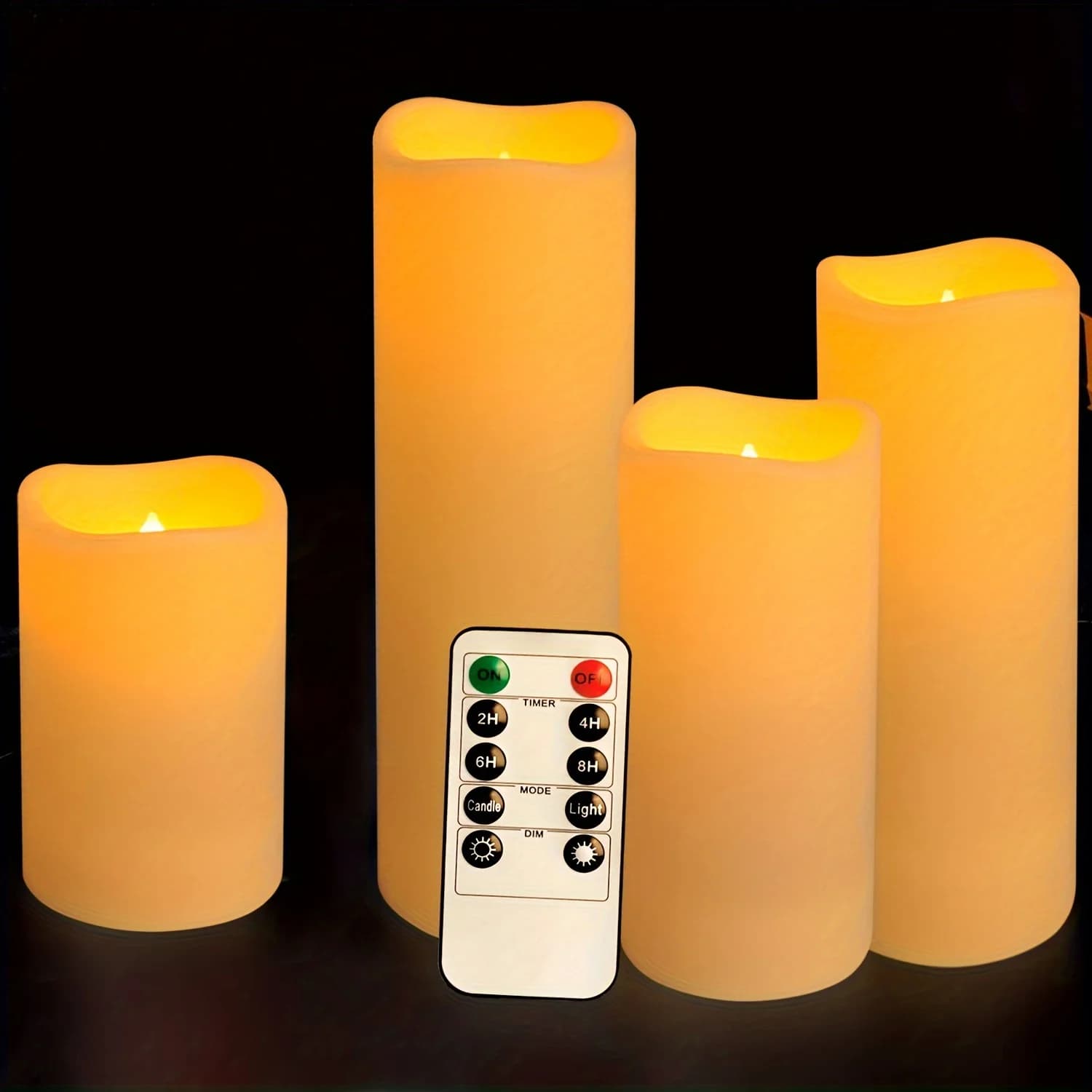 Bougies sans flamme avec télécommande, minuterie 2/4/6/8H, bougies télécommandées étanches pour l'ex