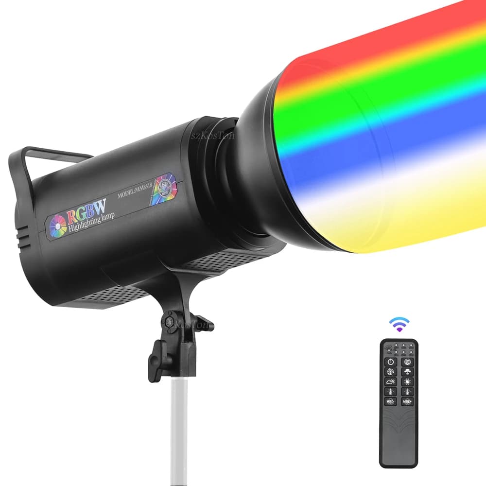 Lampe vidéo LED RVB avec télécommande, monture Bowens, éclairage de photographie extérieur, lumière 