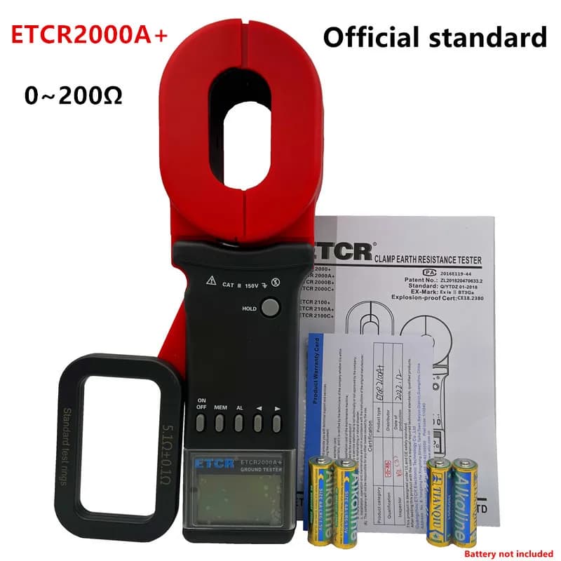 ETCR ETCR2100A + testeur de résistance de terre à pince de terre numérique 32mm haute précision 200 