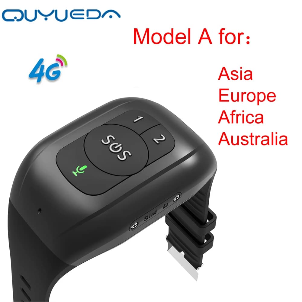 Bracelet de suivi GPS 4G pour personnes âgées, localisateur intelligent avec alerte de détection de 