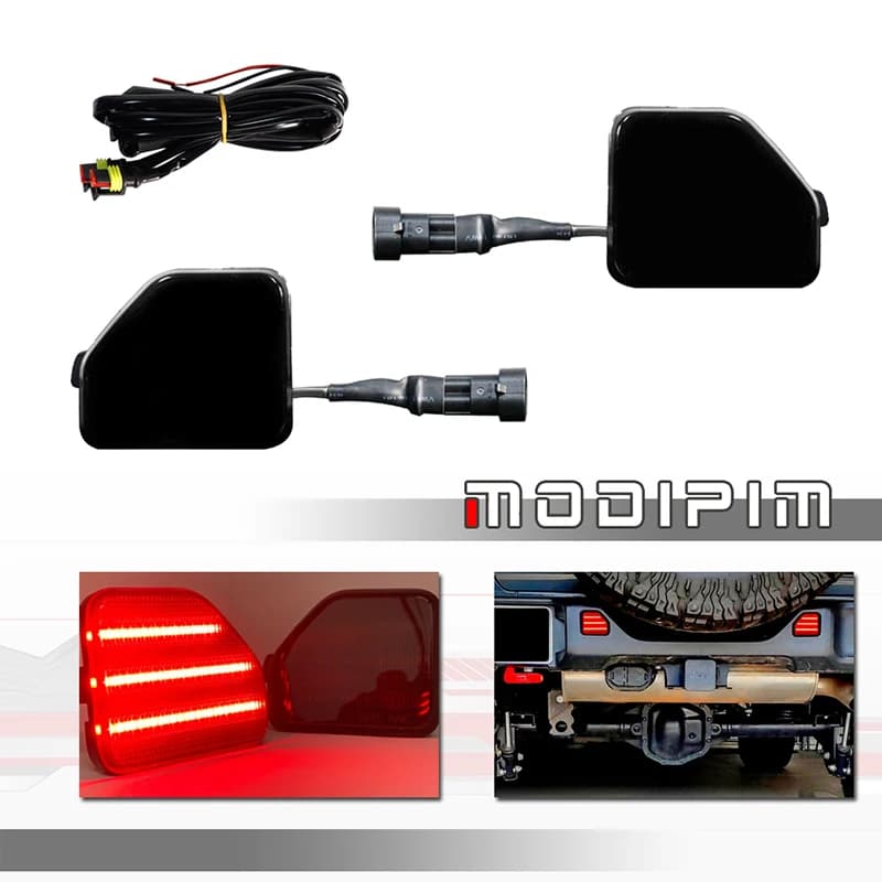 Réflecteur de pare-chocs arrière de voiture à LED rouge, feux arrière et feux de freinage, phares an