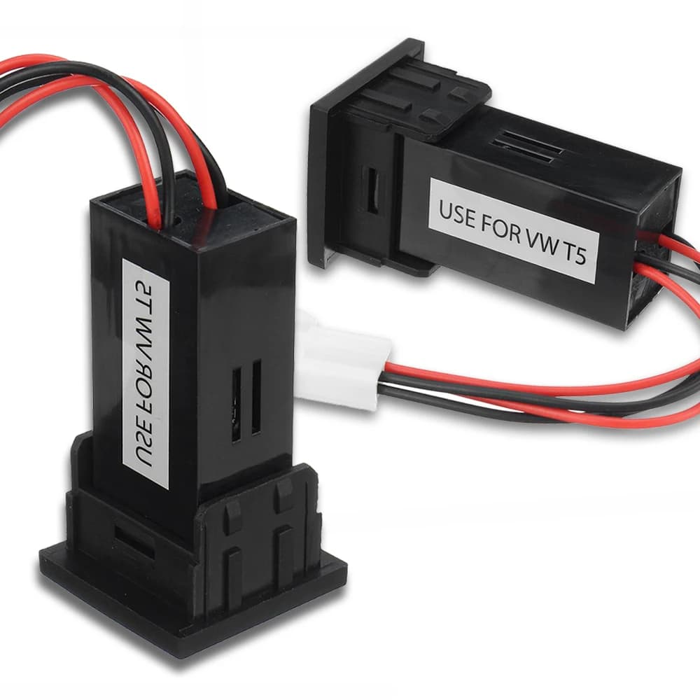 Adaptateur de chargeur double USB pour voiture, prise pour Volkswagen, VW T5 Transporter 2003 – 2009