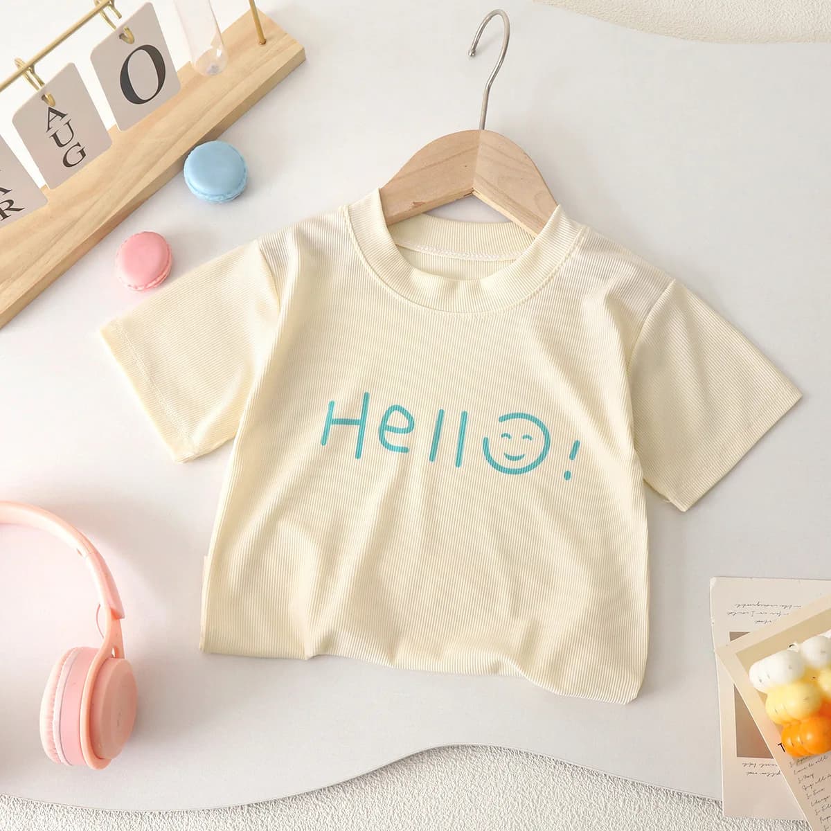 Nouveaux vêtements d'été pour enfants, t-shirt à manches courtes mignon, hauts décontractés pour gar
