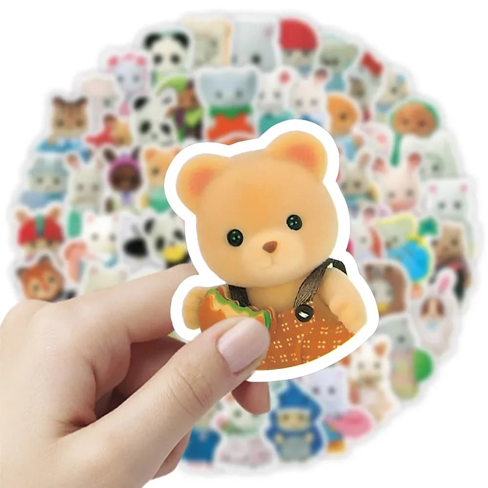100/200 pièces Calico Critters autocollants ordinateur portable Scrapbook décoration Graffiti décalc