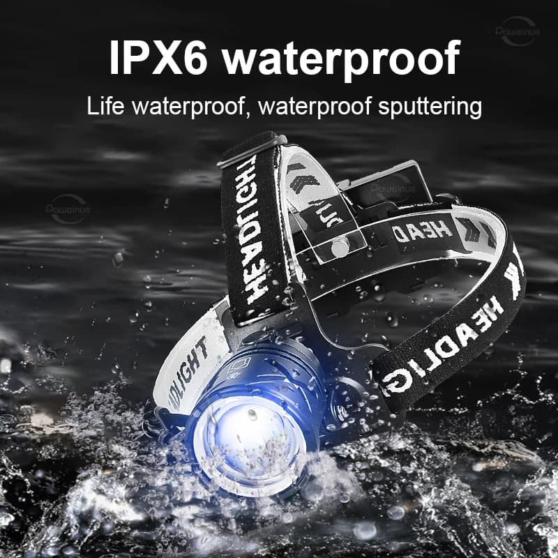 8000LM lampe frontale puissante USB Rechargeable phare lampe de poche grande ouverture XHP360 LED la