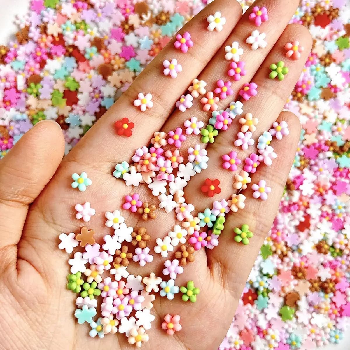 Breloques pour ongles en résine, mélange de fleurs 3D, dessin animé mignon qui brille dans la nuit, 