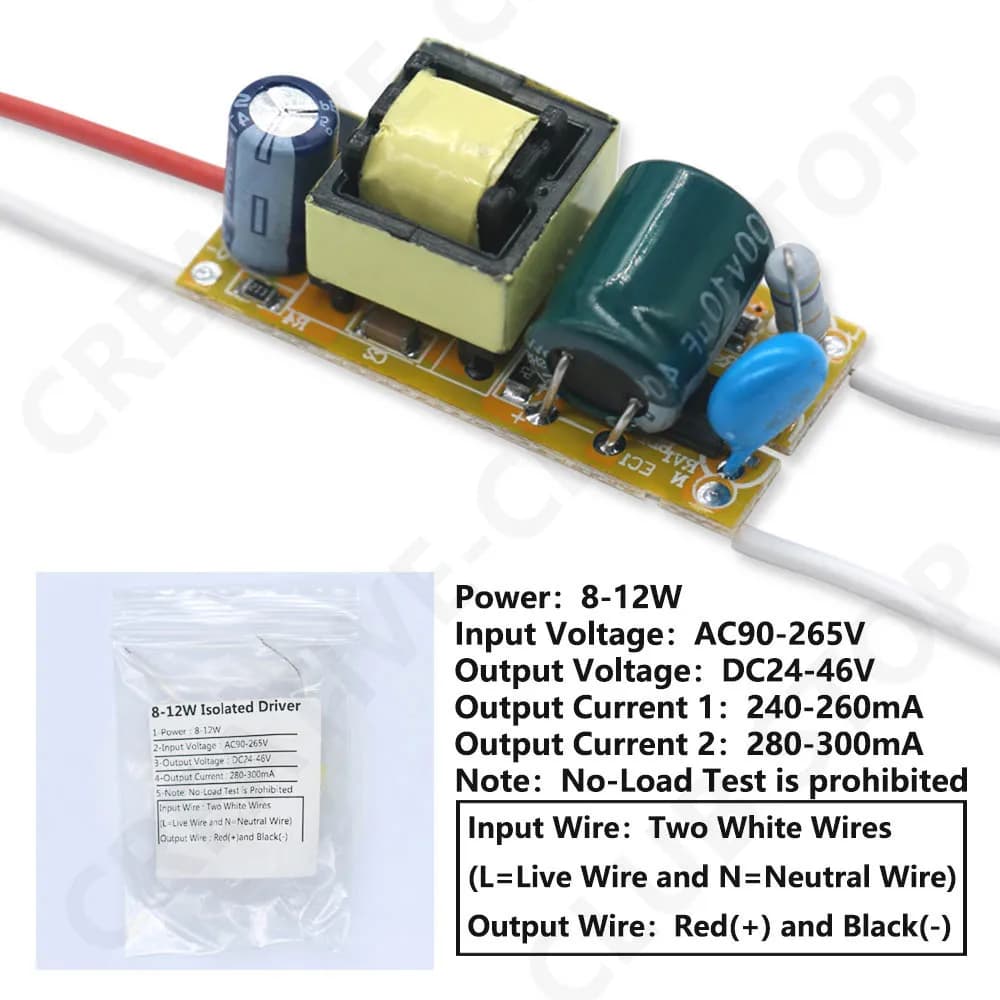 Pilote LED 300mA 8-12W 1-3W 5W 4-7W 12W 18-25W 25-36W, unité d'alimentation LED, transformateurs d'é