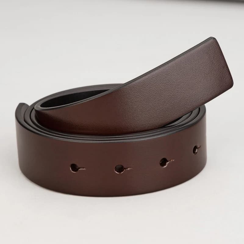 Sangle de ceinture en cuir de vache pur, 3.4CM, à trous ronds, sans boucle, ceintures en cuir vérita