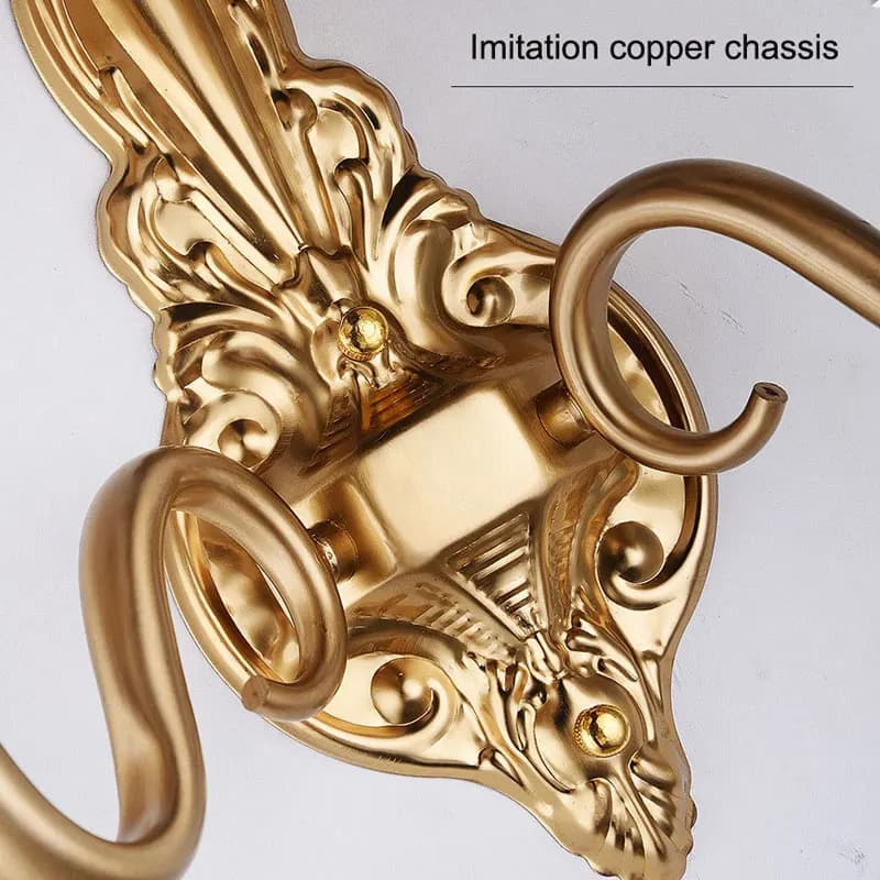 Applique murale en fer de style européen pour chambre à coucher, lampe de chevet en tissu, salon cré