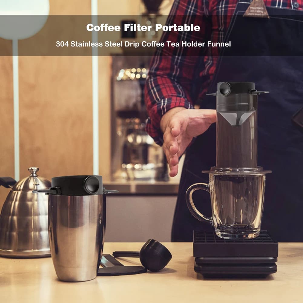 304 acier inoxydable Portable filtre à café goutte à goutte café porte-thé tasse réutilisable café g