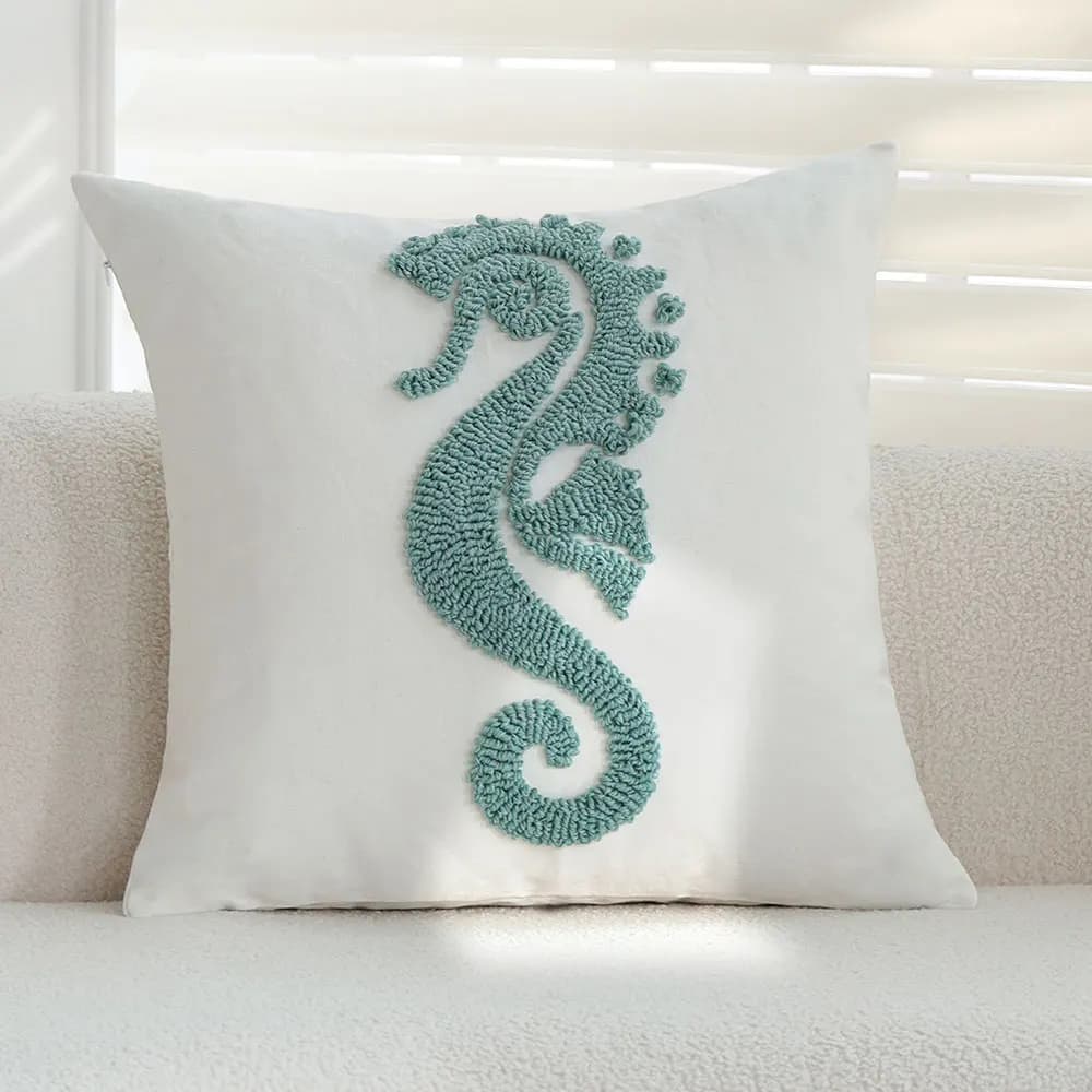 Housses de coussin décoratives en toile avec animaux marins, 18x18 pouces, pour canapé, lit, salon, 