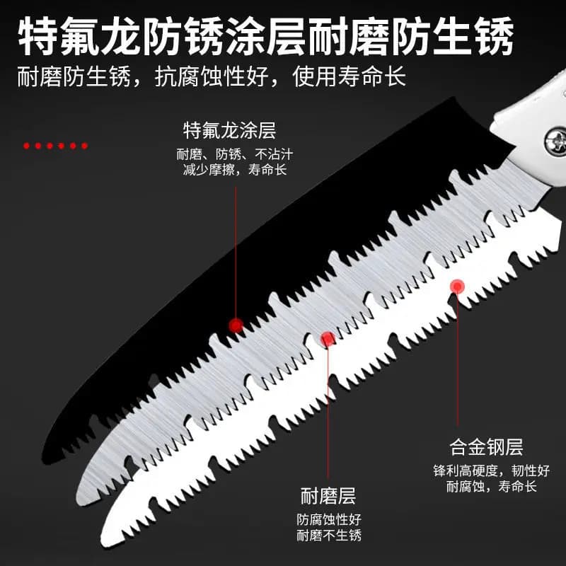Scie pliante domestique japonaise en acier au manganèse, antirouille, scie à métaux à main, arbre, p