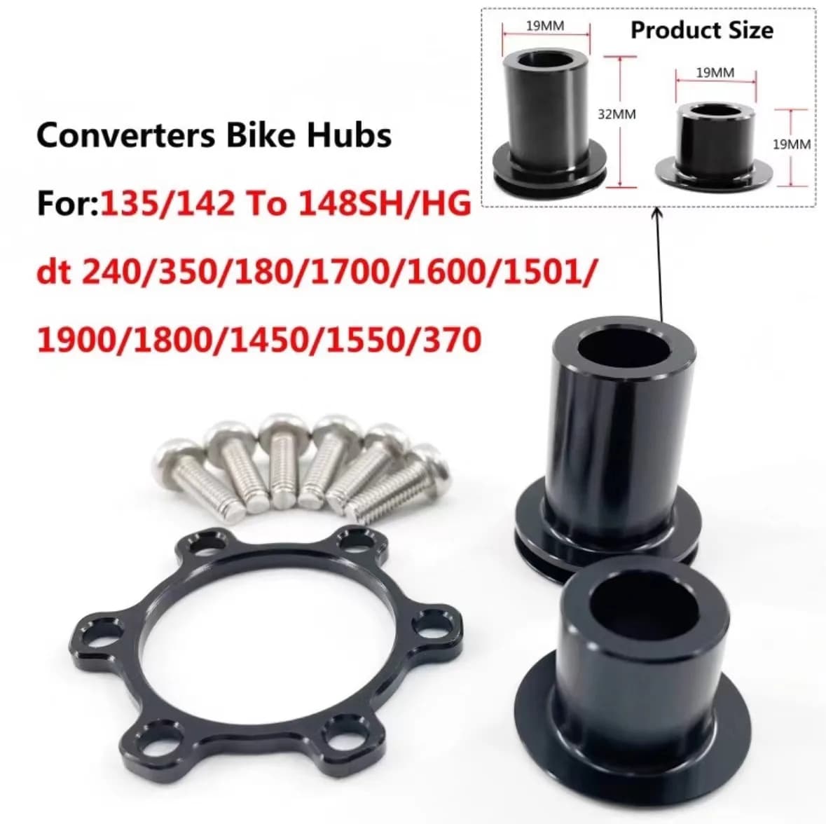 Kit de conversion d'adaptateur de moyeu pour DT SWISS, 350, 370, 180, 240, 1900, 1501, 1700, 12mm x 