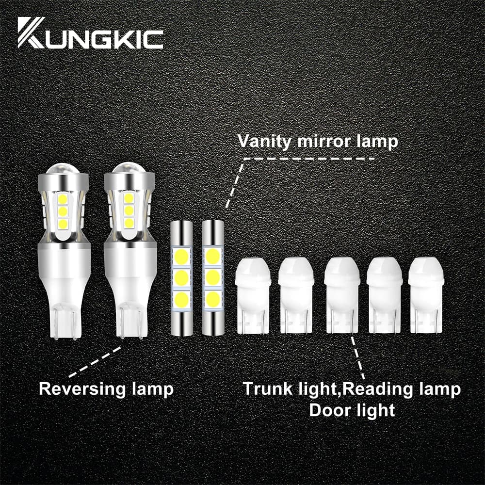 Kit d'ampoules de recul pour lumière intérieure LED blanche, 9 pièces, pour BRZ pour Toyota GR86 202