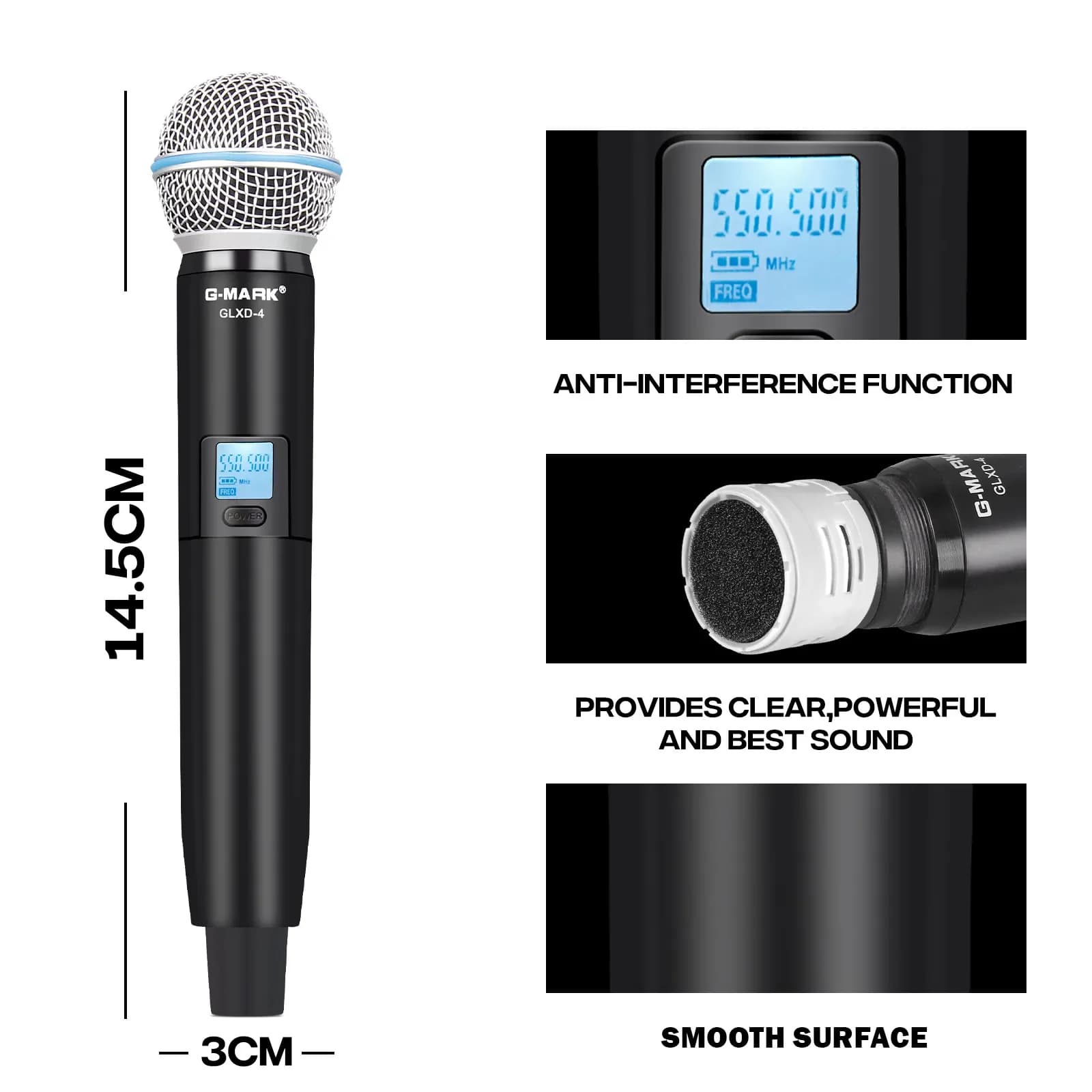 Collection AliExpress Le système de microphone sans fil uhf professionnel GLXD4 G-MARK, micro à la m