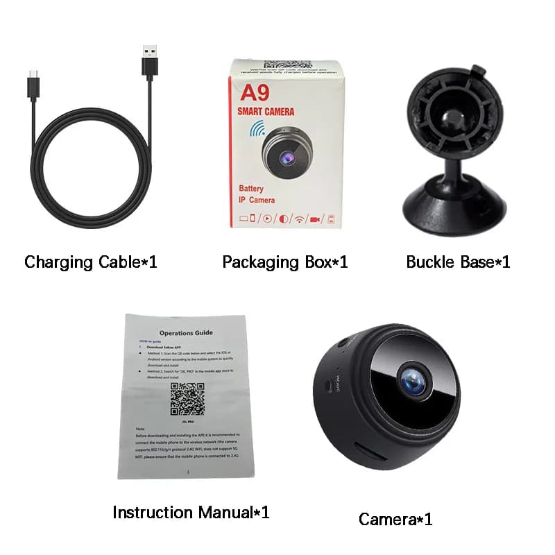 Mini caméra de Protection de sécurité intelligente WiFi Surveillance vidéo sans fil 1080P HD Vision 