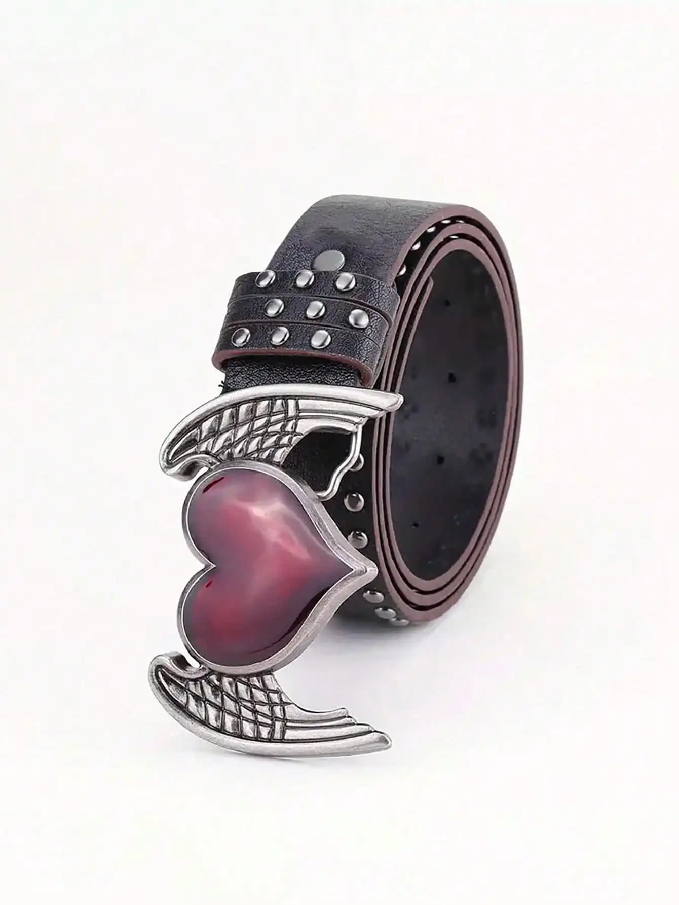Ceinture en cuir en forme de cœur, gouttelette d'huile essentielle de Rose, décoration de rivets, st