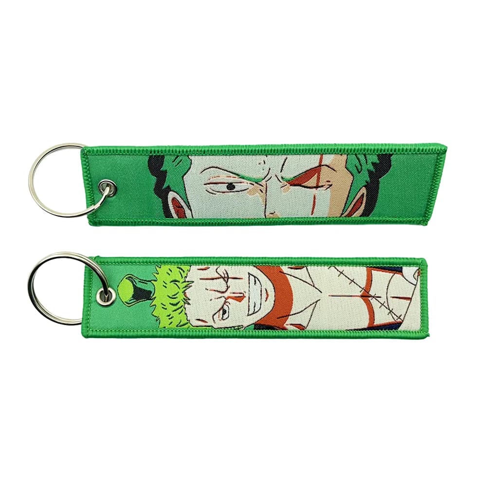 Porte-clés Anime une pièce avec mignon Jet Manga brodé, étiquette de clé à la mode pour accessoire d