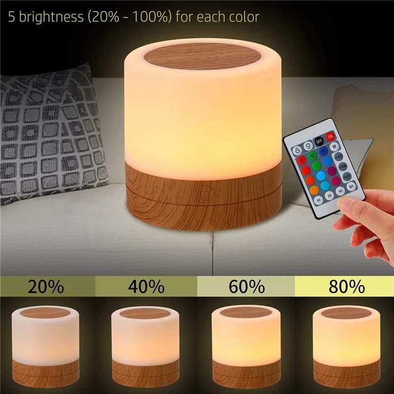 13 couleurs télécommande veilleuse USB Rechargeable lampe tactile Portable Table de chevet lampe de 