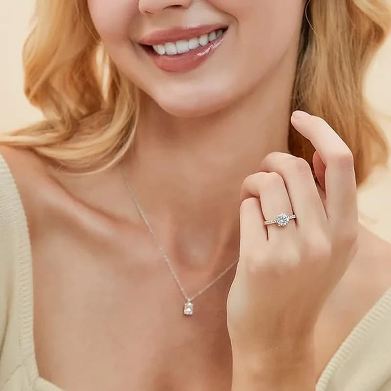 Bague solitaire en Moissanite certifiée Lnngy, 8mm, 2ct, en or 14K, pour femmes, bijoux de fête de m