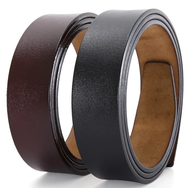 Ceinture en cuir de vache pour hommes sans boucle, sangle pure, ceinture sans tête, ceinture de tail