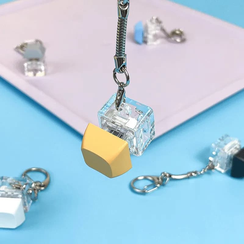 Porte-clés interrupteur à clé, testeur d'arbre, clavier mécanique, bouton Fidget, jouets pour doigts