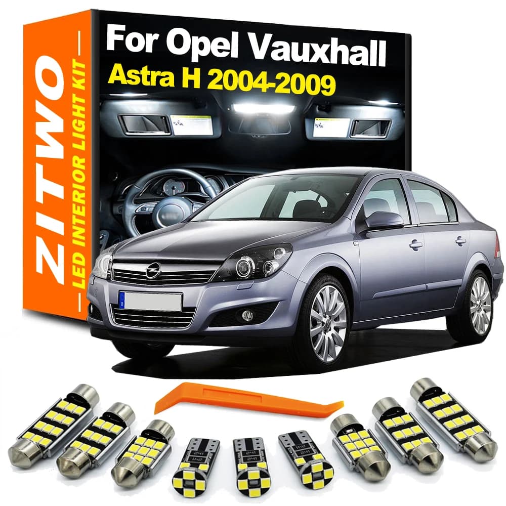 ZITWO 13 pièces Canbus LED ampoule intérieur dôme lumière Kit pour Vauxhall Opel Astra H 2004 2005 2