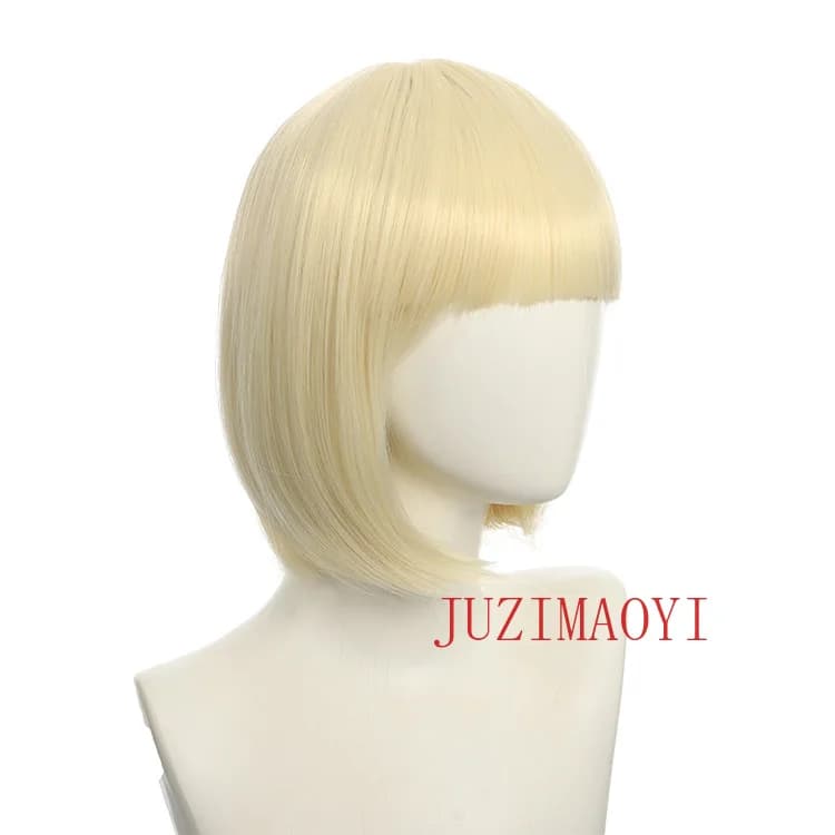 Perruque synthétique Bob courte d'halloween pour femmes, avec frange, Blonde ombrée rose, Cosplay Lo