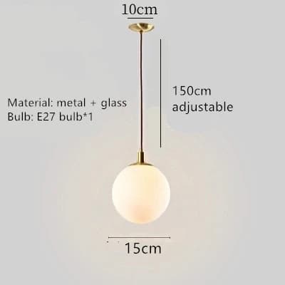 Lustres boule de verre blanc clair salon salle à manger chambre lampe suspendue cordon réglable comp