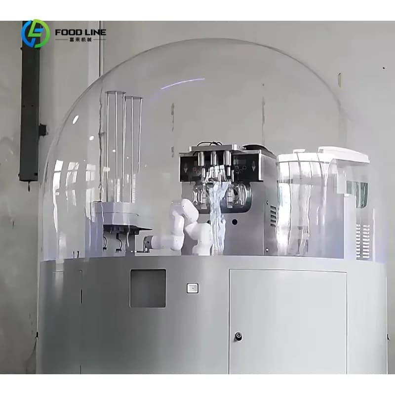 Machine à glaces et à café robotisée personnalisée, neuve, automatisée